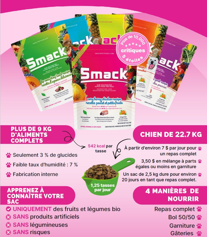 Smack nourriture désidraté pour chien